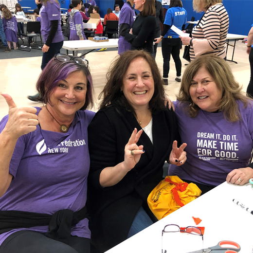 UJA Federation of New York >> <p>Suzie Brubaker and other volunteers helped pack supply kits at JCC Mid-Westchester for UJA&rsquo;s annual MLK Day of Service.</p>