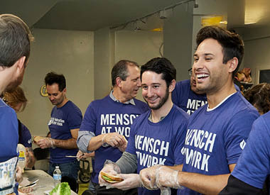 People volunteering together in a community setting